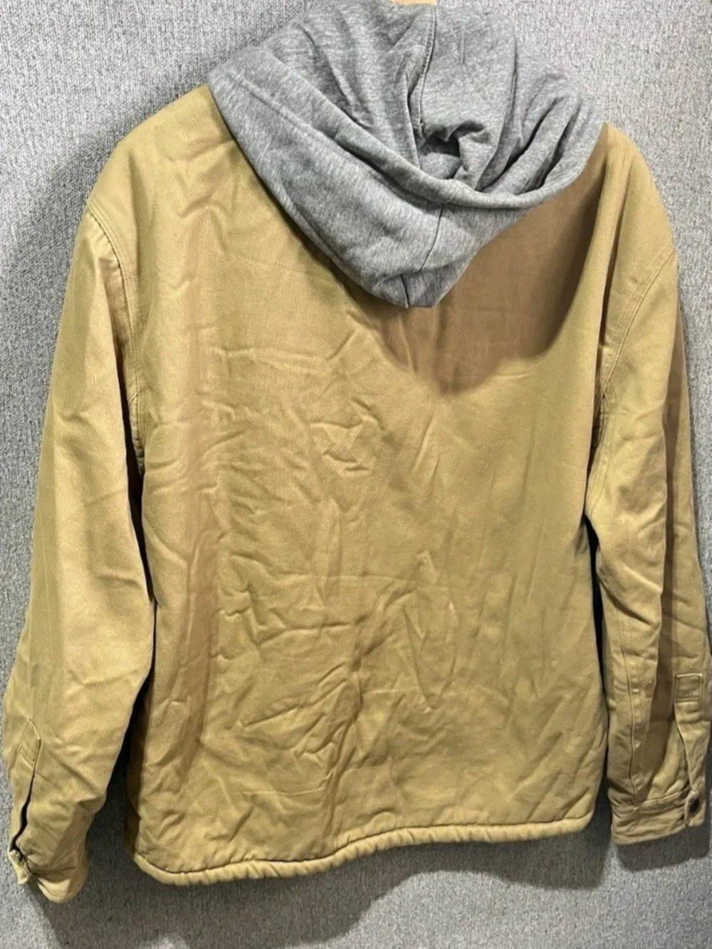 Jachs Tan Jacket with Gray Hood and Cream Sherpa Lining